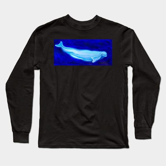 Beluga Whale Long Sleeve T-Shirt by CozyPixelFluff